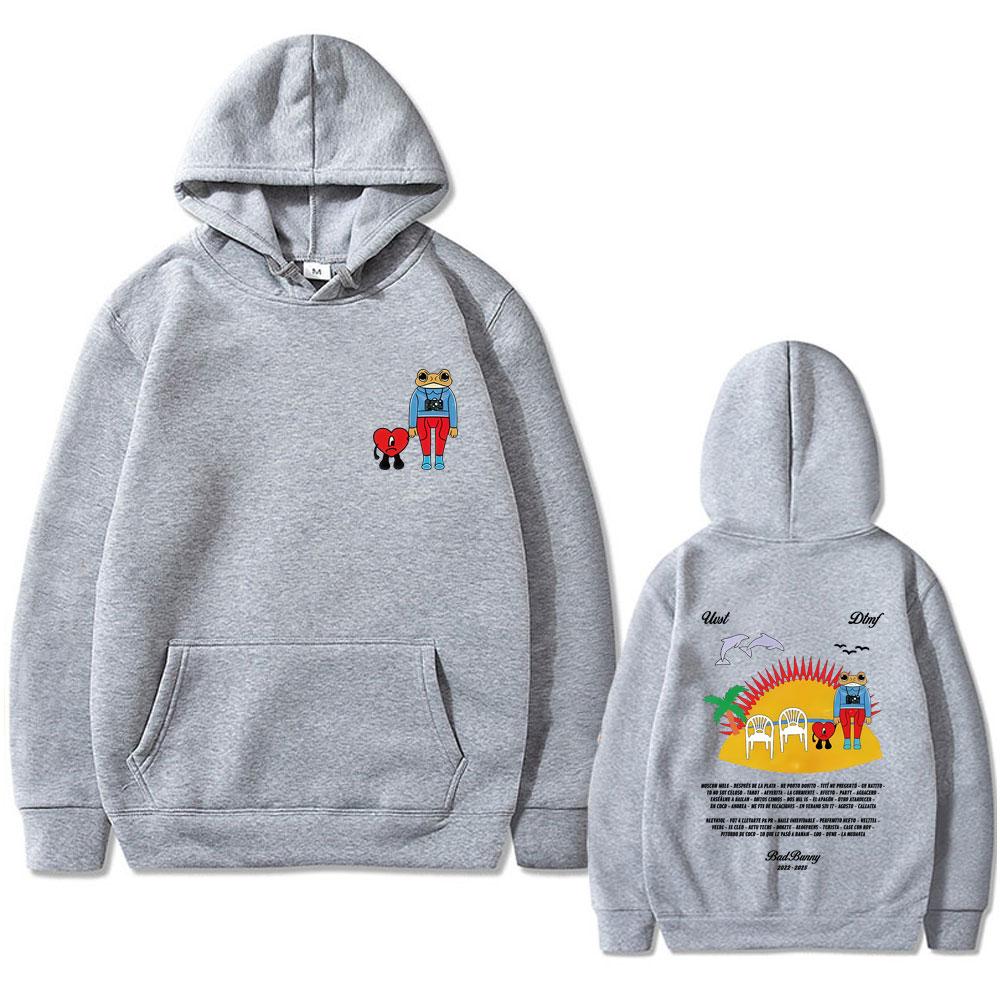 Rapper Bad Bunny Print Hoodie Un Verano Sin Ti Pullover Debi Tirar Mas Fotos DTMF Sweatshirt Men Women Oversized Hoodies