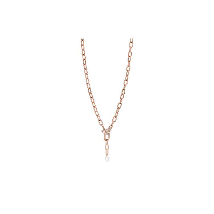 Armani Fashion Light Luxury Diamond Eagle Logo Rose Gold Necklace Women necklace EGS2963221 EGS2963221
