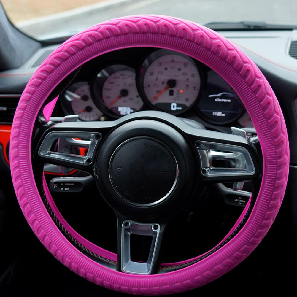 Universal Silicone Car Steering Wheel Case Cover Shell Skidproof Protective Car Handle Cover Car Interior Accessories