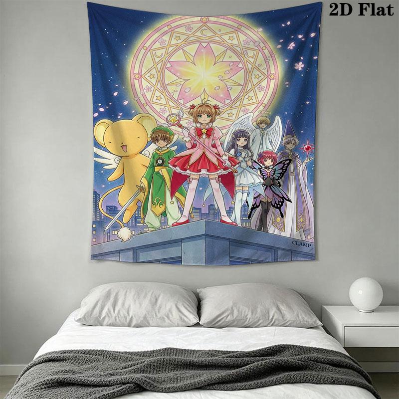 Cardcaptor Sakura Wall Hanging Printed Fabric Blanket Decorative Tapestries for Bedroom Living Room Home Decor