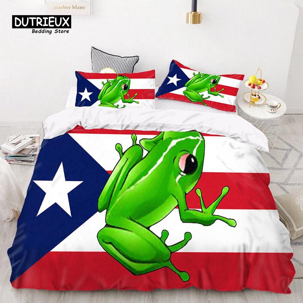 Puerto Rico National Flag Duvet Cover Set Twin Full King Size Gay Rainbow Bedding Set Microfiber Star Love Heart Comforter Cover