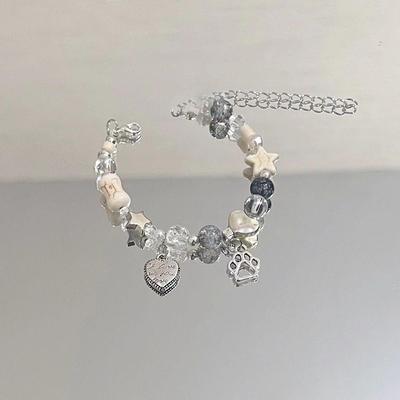 Oxygen-Star Kitten Claw Bone Bracelet: High-End Handmade Versatile Beaded Accessory for Women