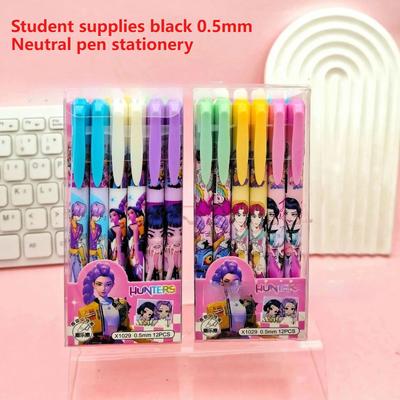KpNieuw Kawaii Rumi Mira Zoey Pen Markeerstift Student Schrijfwaren Zwart 0.5mm Kindergeschenk op
