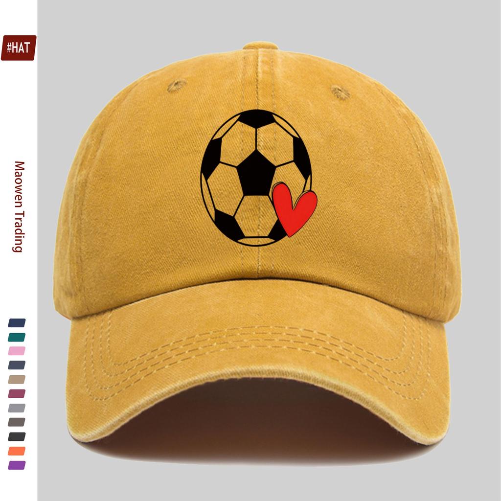 Pc Fußballmutter Aufdruck Baseballkappe Niedliches Herzmuster Dekor Hut Bequem Leicht Papa Hut Verstellbarer Riemen Trucker Sonnen H