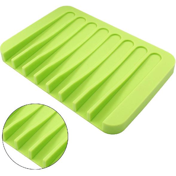 Self Draining Soap Holder Premium Silicone Soap Dish for Shower, Bathroom, Kitchen Waterfall Design Drains Water Efficiently, Extends Soap Life Easy