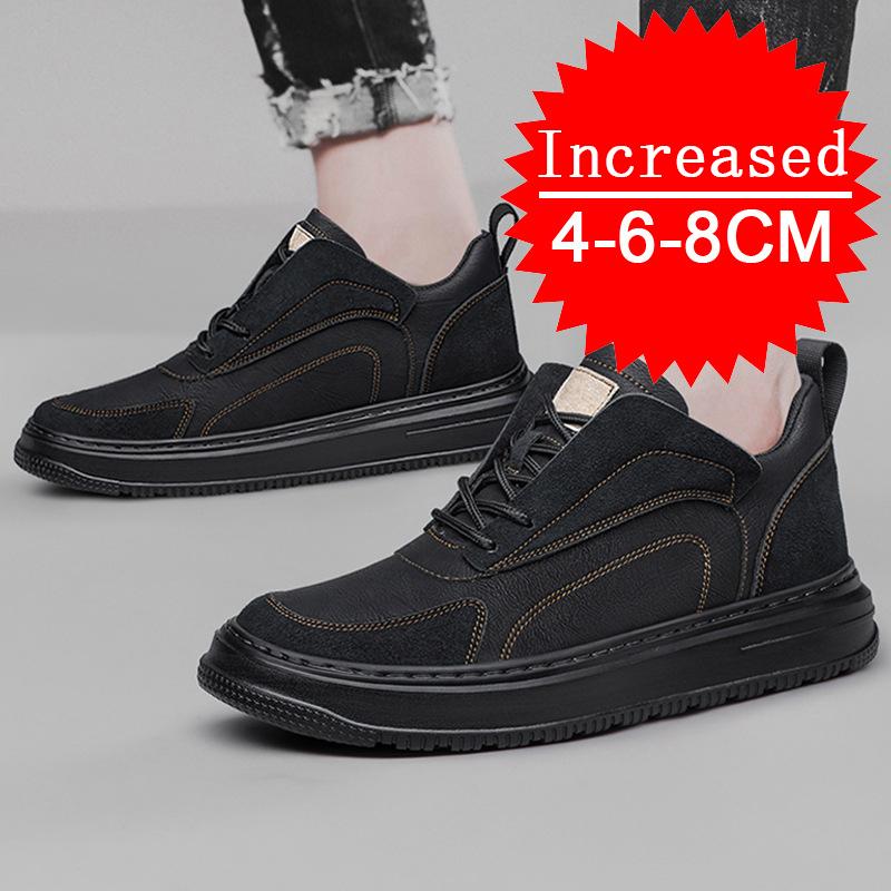 Outdoor Casual Shoes Genuine Leather Men Heightening Shoes Running Sport Shoes Retro Style Man Trainers Outdoor Shoes Size 36-47