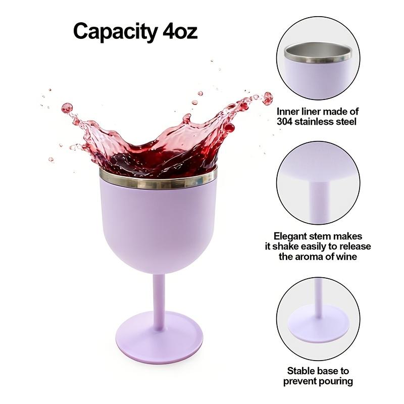 1Pc, 4oz High Aesthetic Value Water Cup With A Tall Handle, 304 Stainless Steel Inner Lining, Transparent Lid, Available In Multiple Colors, Suitable