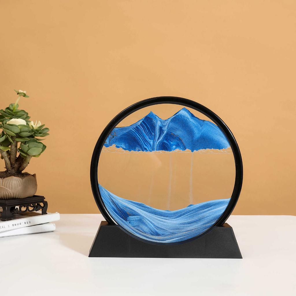 3d Quicksand Painting Creative Living Room Crafts Ornaments Hourglass Painting Dynamic Scene Decoration Home Miniatures Gift