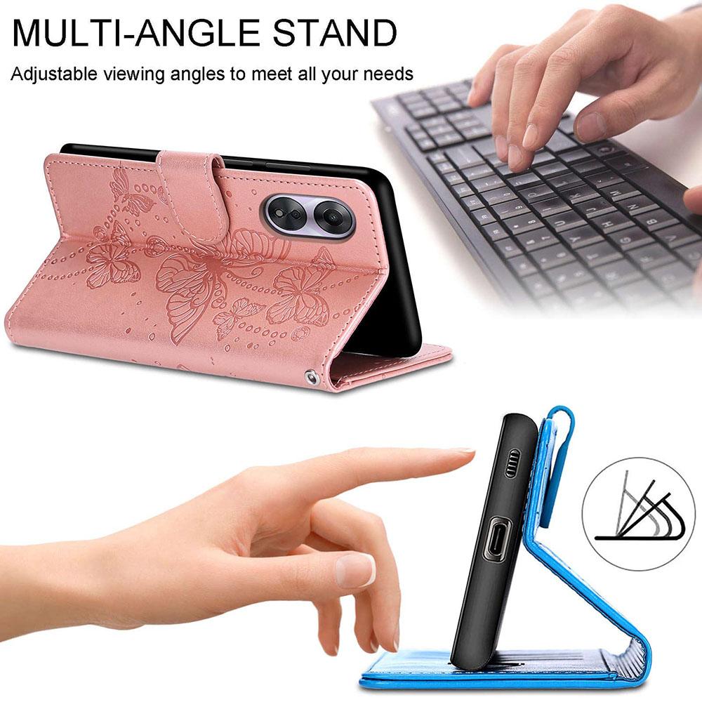 Stand Flip Wallet Case For OPPO A15 A15S A16 A52 A72 A92 A53 A53S A54 A55 A57 A57S A77 A58 A5 2020 A9 2020 Leather Protect Cover
