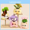 Cute Sunflower Cactus Money Tree Cat Pottery Plush Doll Toy Desktop Ornament For Desk And Home Ambience