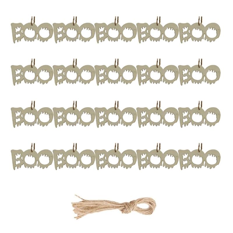 20PCS Handmade Wood Hanging Halloweens Decorations Easy Assembly Holiday Craft Project for Kids Adults