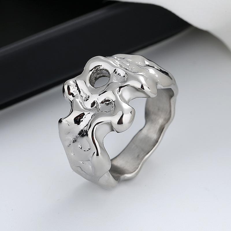 

Кольцо из серебра S925 пробы, литой лавовый перстень, модный дизайн, мужское кольцо в стиле хип-хоп, властное