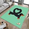1PC Dachshund Heart Non-Slip Floor Carpet Compatible for Office&Living Room&Bedroom&Dining Room - Flat- Soft & Pattern, Vibrant Colors-W314