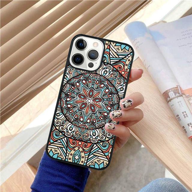 Mandala flower Pattern Coque Shell For iPhone 17 Air 15 16 14 13 12 Pro Max 11 Pro Max Plus Phone Case Cover