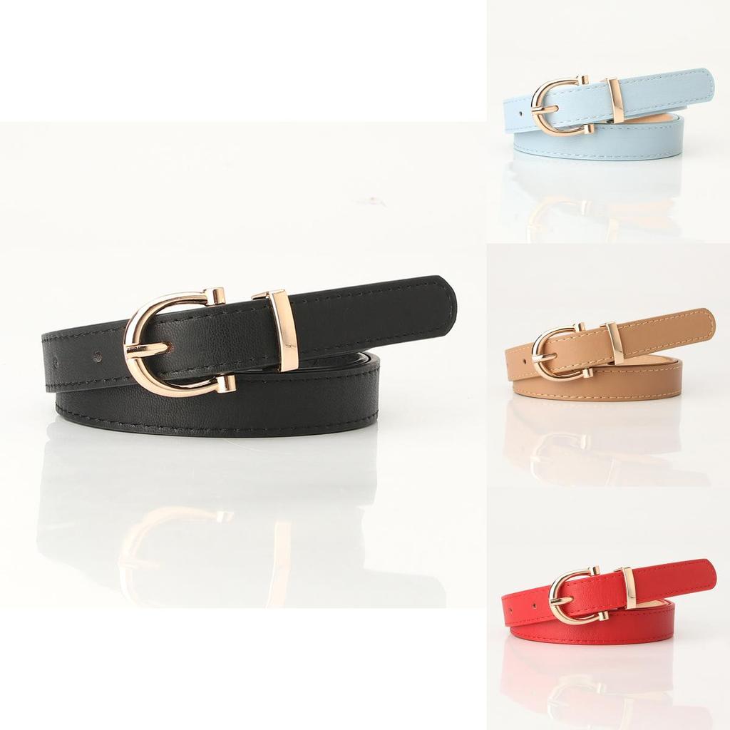 Womens Fashion Leather Belt For Jeans With Alloy Buckle And Circular Design For Casual Wear