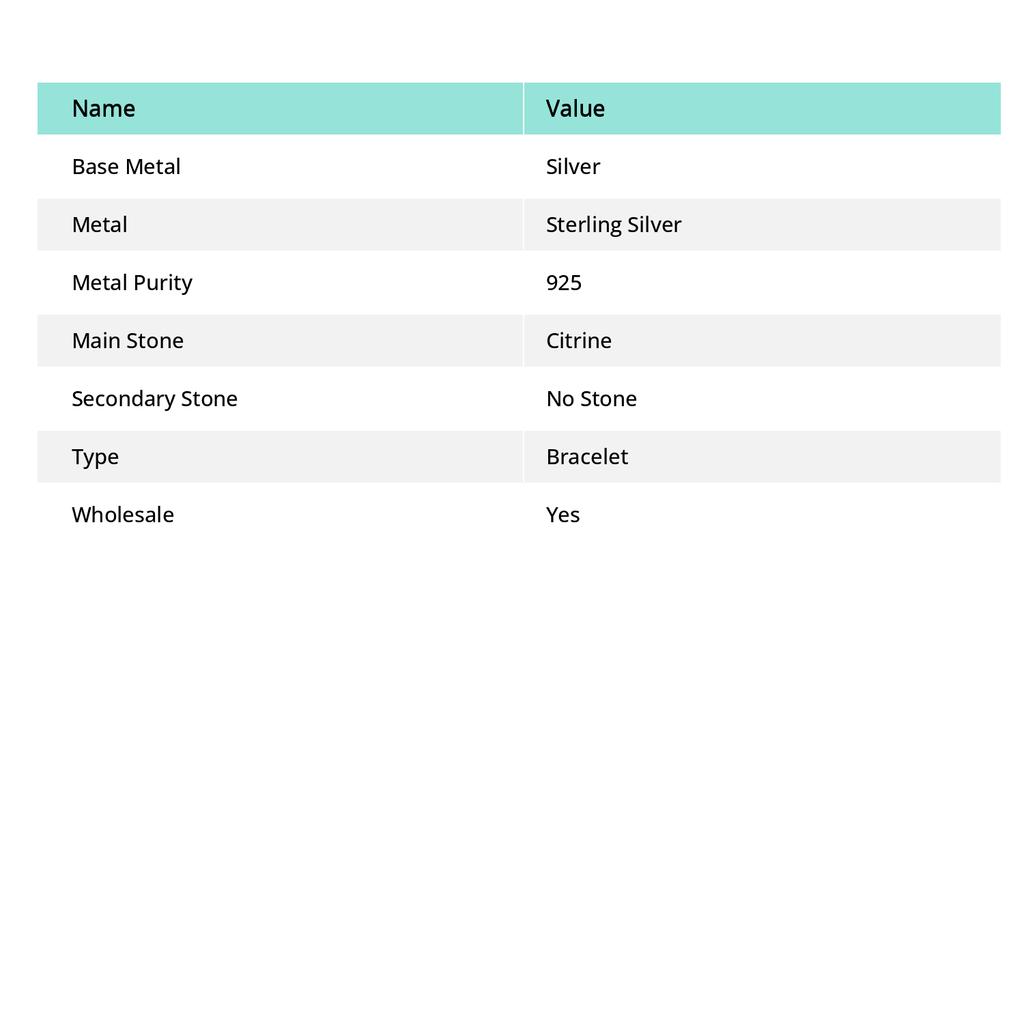 Citrine Gemstone 925 Sterling Silver Bracelet 7-8"