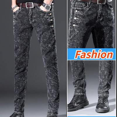 Hoge Kwaliteit Heren Enkellengte Prints Casual Street Fashion Jeans