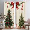 2 Stück, 2D-Flachdruck Vorhangstoff Weihnachtsdekorationen Feiertag Festlich (2) Strapazierfähiger 100% Polyesterstoff (ohne Stange)