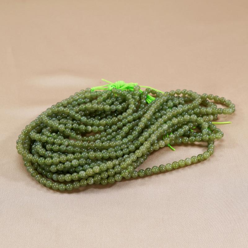 High Quality Natural Hetian Jade Round Beads - DIY Jewelry Accessories, Semi-finished.