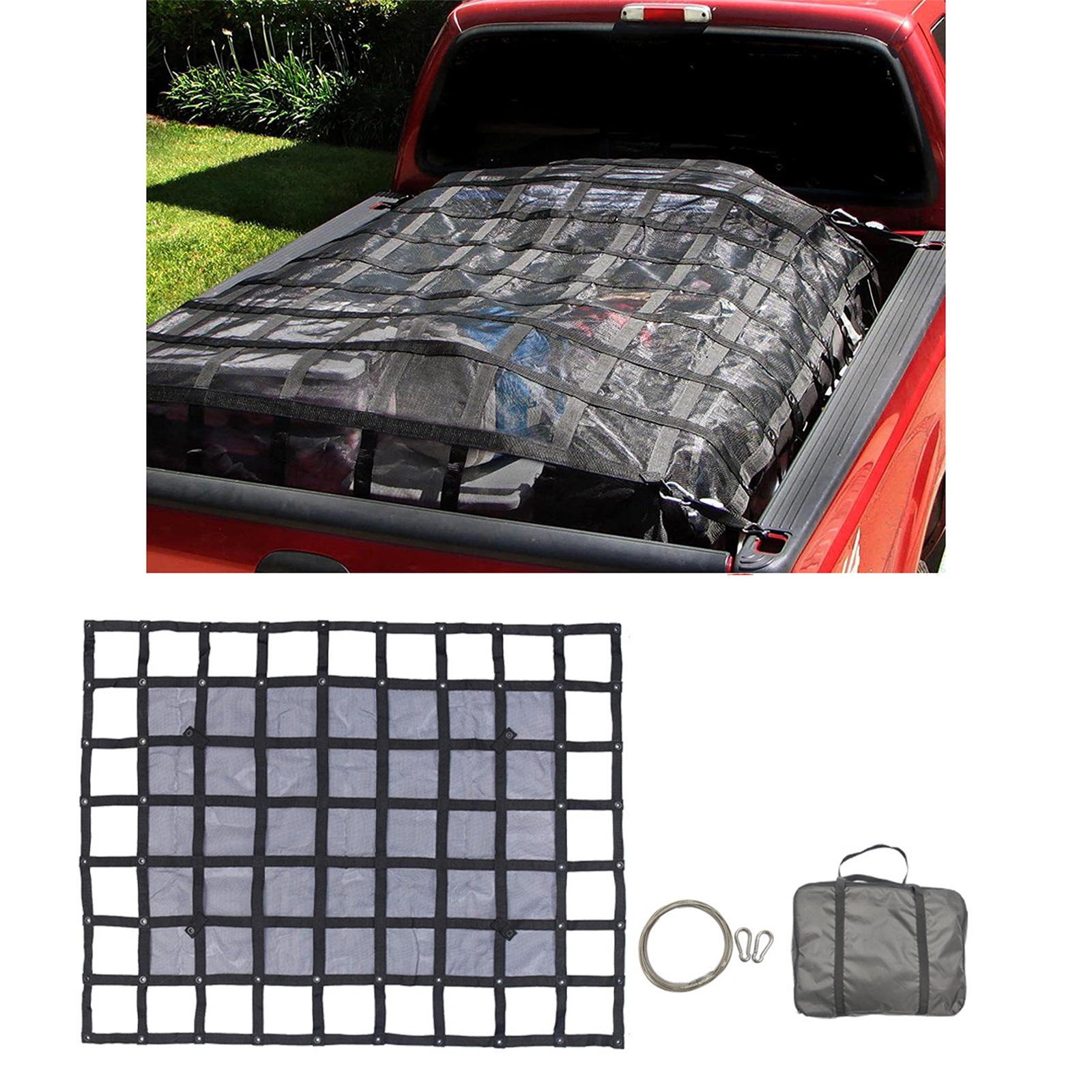 Cargo Net for Pickup Truck Bed Truck Bed Cargo Netting Adjustment Universal Heavy Duty Cargo Net for Trailers and Trucks 145cmx183cm