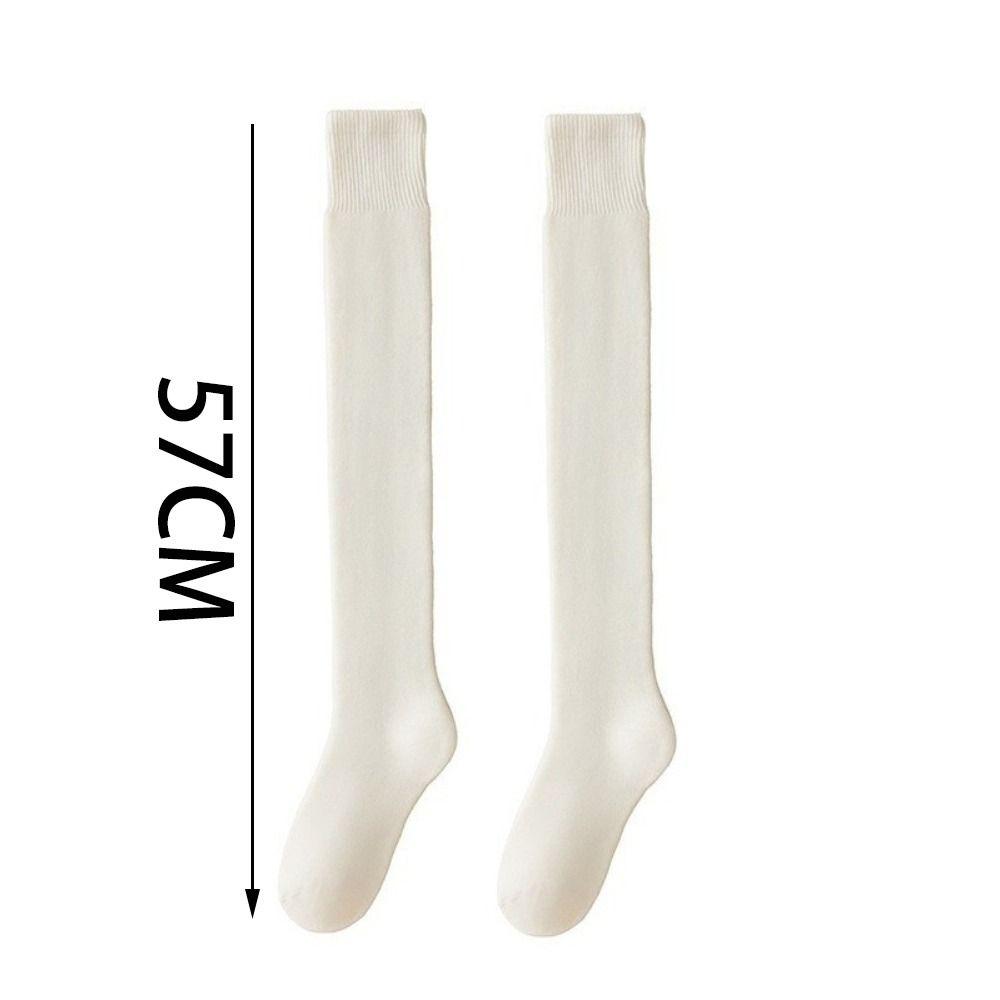 Anti-pilling Winter Warm Thigh-high Socks Seamless Compression Sock New Plush Knee Socks  Winter