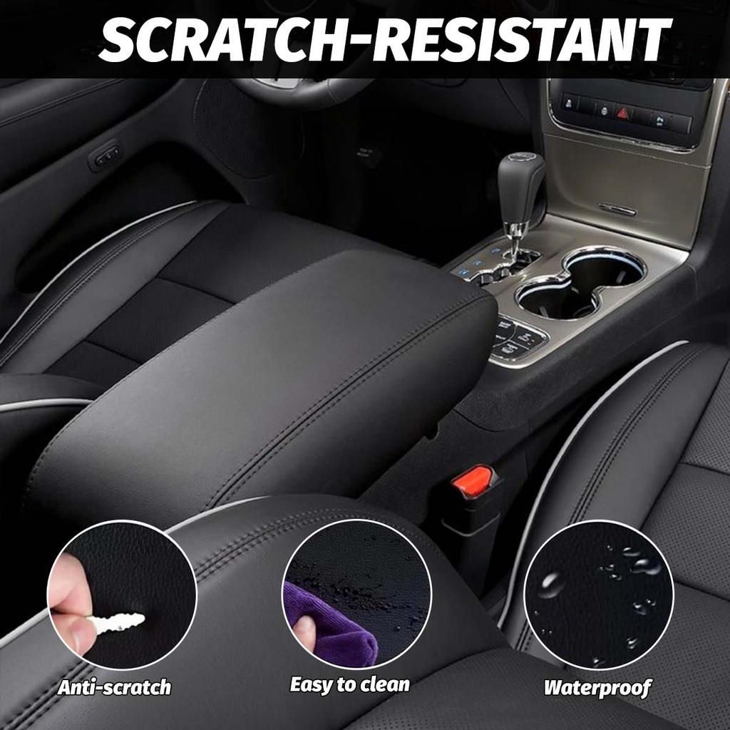 Car Center Armrest Box Cover Pad Microfiber Leather Waterproof Protection Black For Jeep Grand Cherokee Dodge Durango 2011-2020