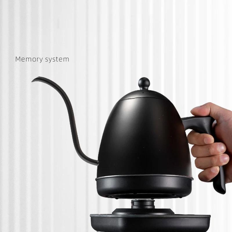 800ML Intelligent Constant Temperature Electric Kettle Hand Brew Coffee Pot Gooseneck Fine-mouth Stainless Steel Teapot Kettles