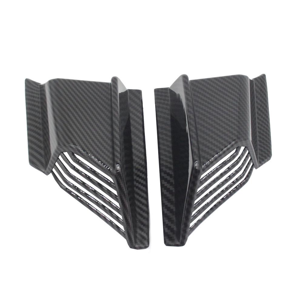 2Pcs Carbon Fiber Look Motorcycle Winglet Aerodynamic Wing Side Fairing Spoilers