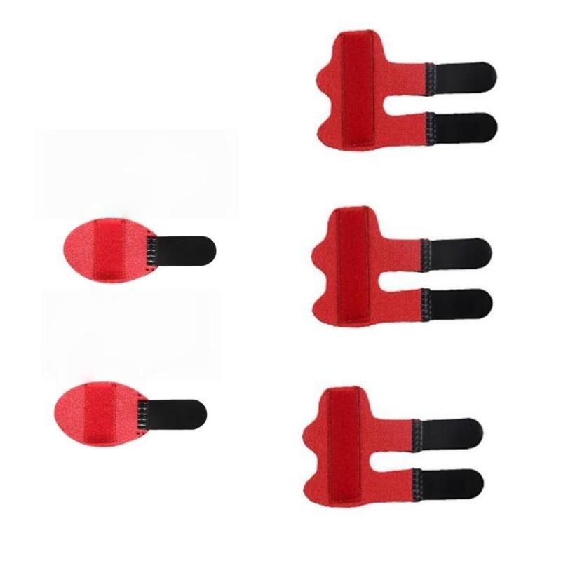 

5 шт. Мужские и женские спортивные защитные приспособления Фиксация пальцев при переломах/Выпрямление пальцев/Перчатки для поддержки суставов пальцев Набор красный