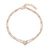 14K Bracelet Gold Bracelet Heart Double-Strand Ball Chain