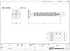 DAIDOHANT Lightweight Ceiling White Head Diameter X Length L 20mm of 10176777 Screws, (Nominal D) 3.0 (Bell Head) [Iron/Zinc Plated] (Pack 300)