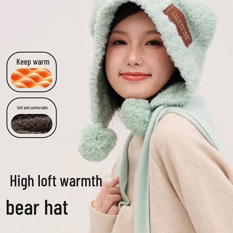 VVC Women's Winter Knitted Hat with Integrated Scarf