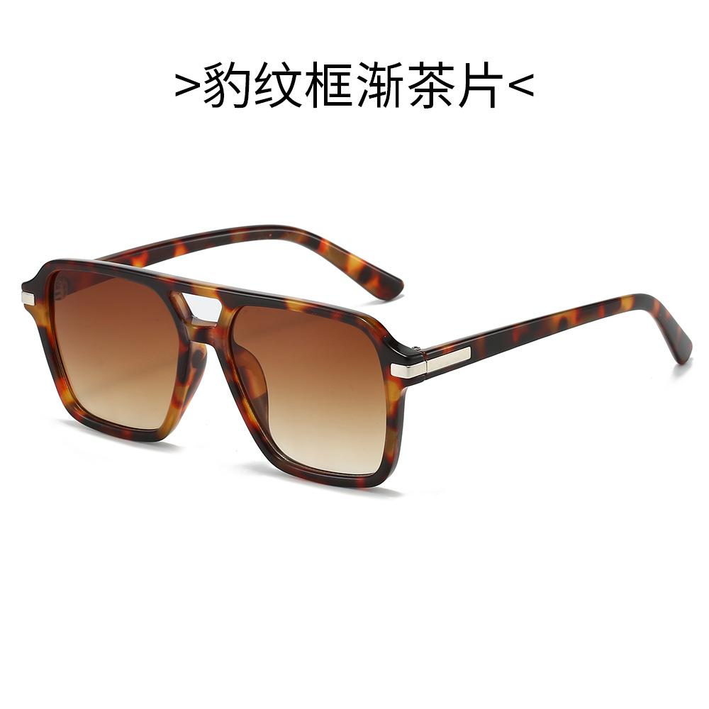 New Retro Pilot Sunglasses for Women Men Double Bridge Square Glasses Trendy Street Style Shades Fashion Sun Glasses