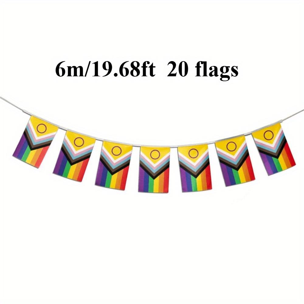 Intersex-Inclusive Progress Rainbow String of Flags Gay Pride LGBT Party Decorations