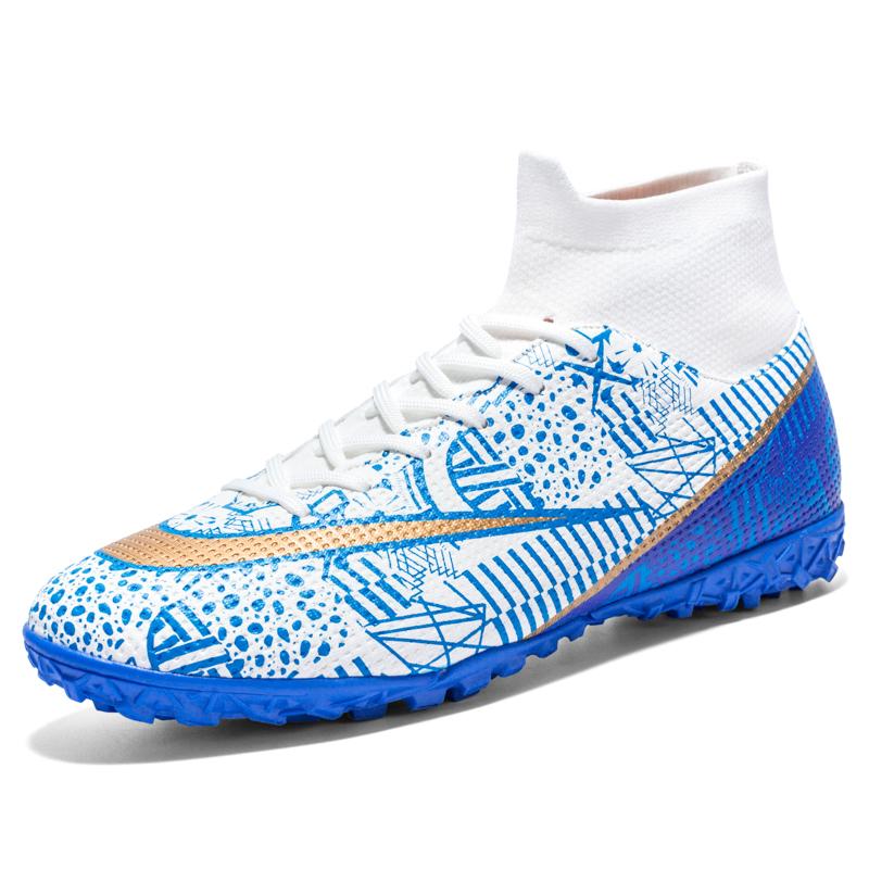High Top Men Soccer Shoes FG/TF Anti-Skid Male Football Boots Kids Grass Training Ankle Cleats Soccer Sneakers