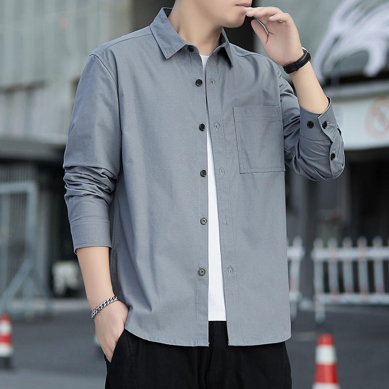 Men's Long Sleeved Shirt Korean Casual Loose Shirt Men's Coat