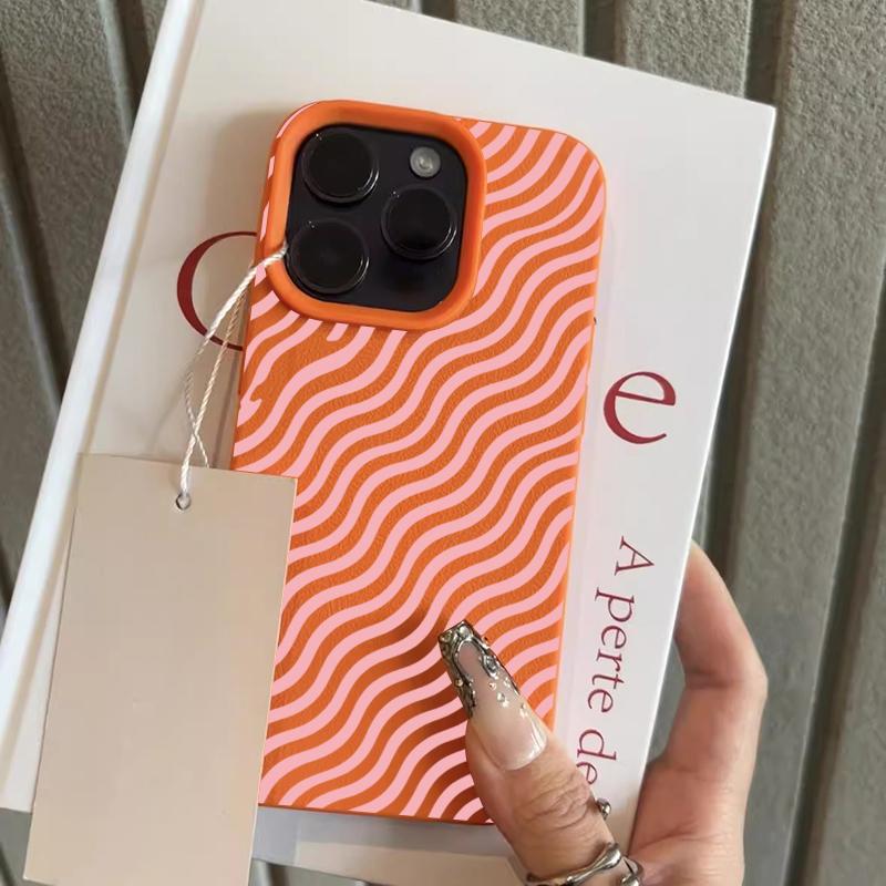 Pink Wavy Pattern Phone Case For iPhone 17 Pro Max 16 15 14 13 12 11 Pro 14 15 Plus 17 Air Shockproof Silicone Soft Cover