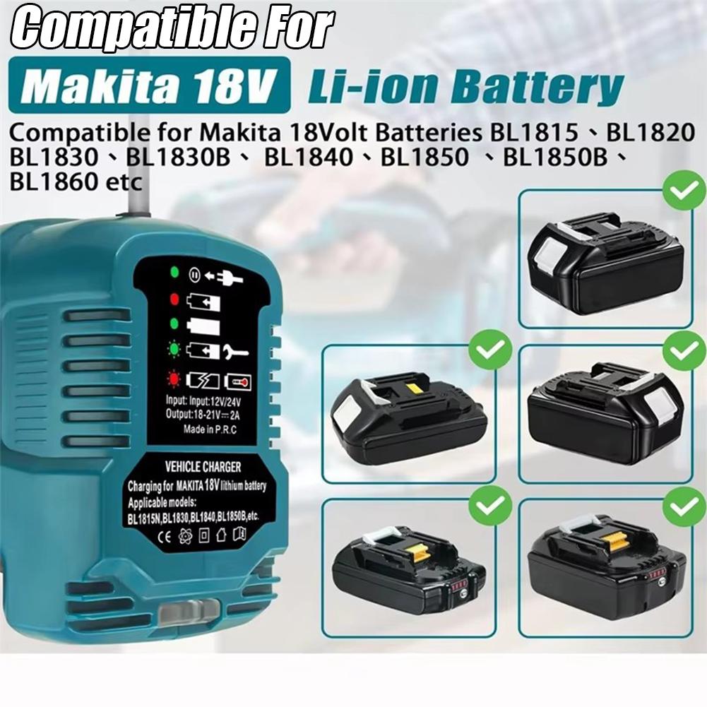 Car Mini Charger For Makita Milwaukee 18V 20V Lithium-Ion Battery Car Charger Portable Compact Charger
