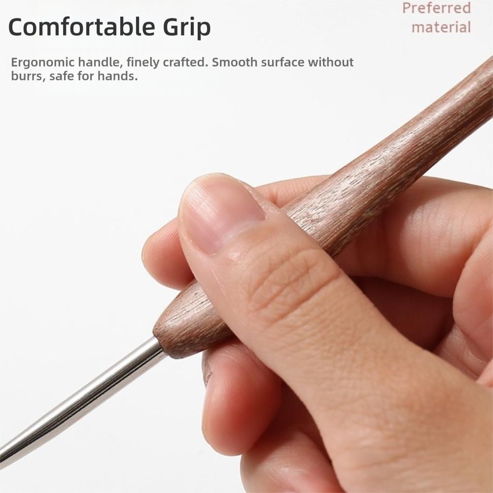 2.0-6.0MM Fine Hook Head Handmade Crafts Stainless Steel Crochet Hook Doll Weaving Tool