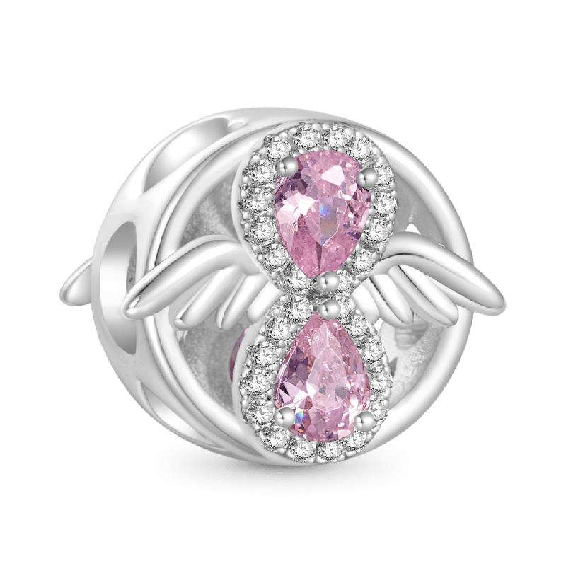 New 925 Silver Princess Pink Bow Helmet Birthday Charm Beads Suitable Fit Original Bracelet Exquisite DIY Jewelry