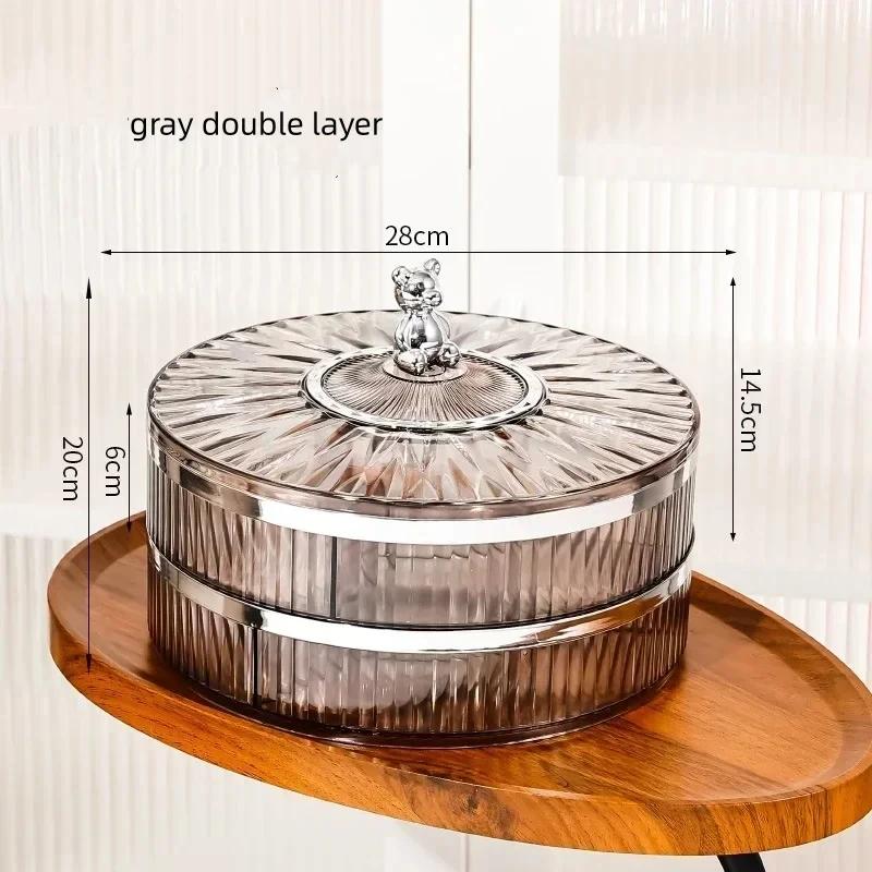 Multi layer Transparent Snacks Box Dust-proof Acrylic Dry Fruit Tray Candy Nut Storage Box Modern Living Room Sundries Container
