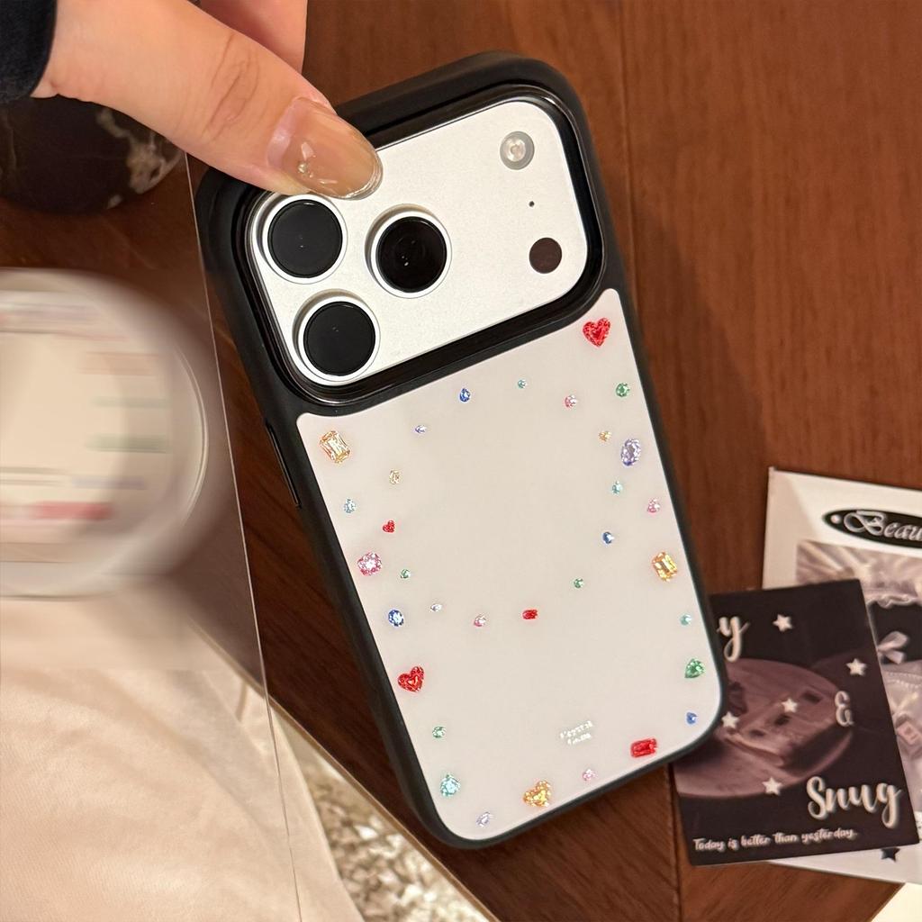Creative Mirrored Gemstone Magnetic Phone Case for iPhone 16, iPhone 17, and iPhone 17 Pro Max