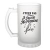 Chope De Bière - PLANETEE - J’peux Pas Je Préfère Ma Perruche (minimaliste) - Verre Trempé Givré - 470 Ml - Motif Sublimation