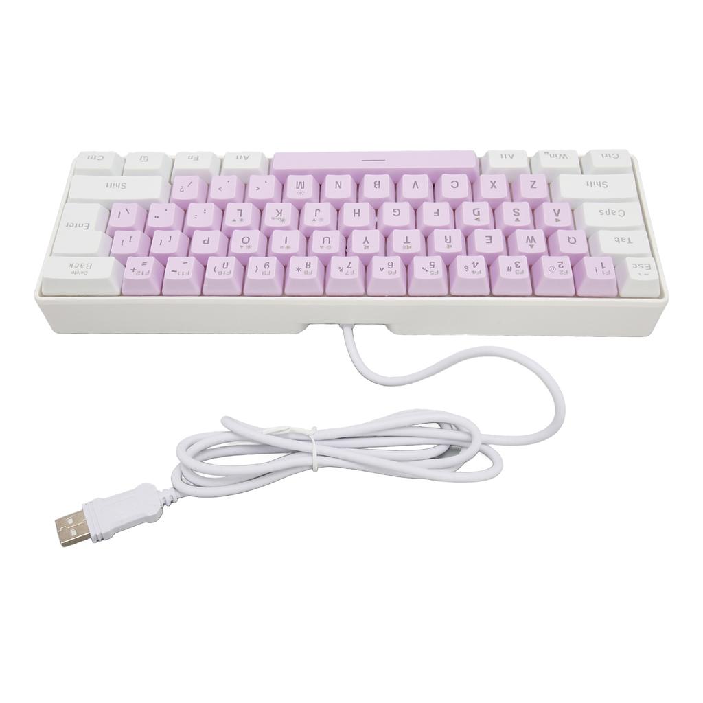 Gaming Keyboard USB 61 Keys Ergonomic Contrast Color 6 RGB Backlit Modes Wired Keyboard for Desktop