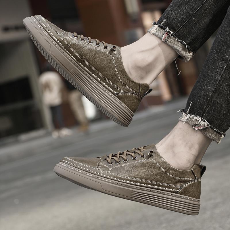 Fashion Genuine Leather Casual Skate Shoe Outdoor Outdoor High Quality Male Vulcanize Shoes New Fashion Men Tenis Footwear Mens Sneakers