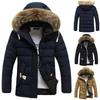 Luxurious Faux Fur Hooded Mens Parka Padded Lined Winter Jacket Warm Coat