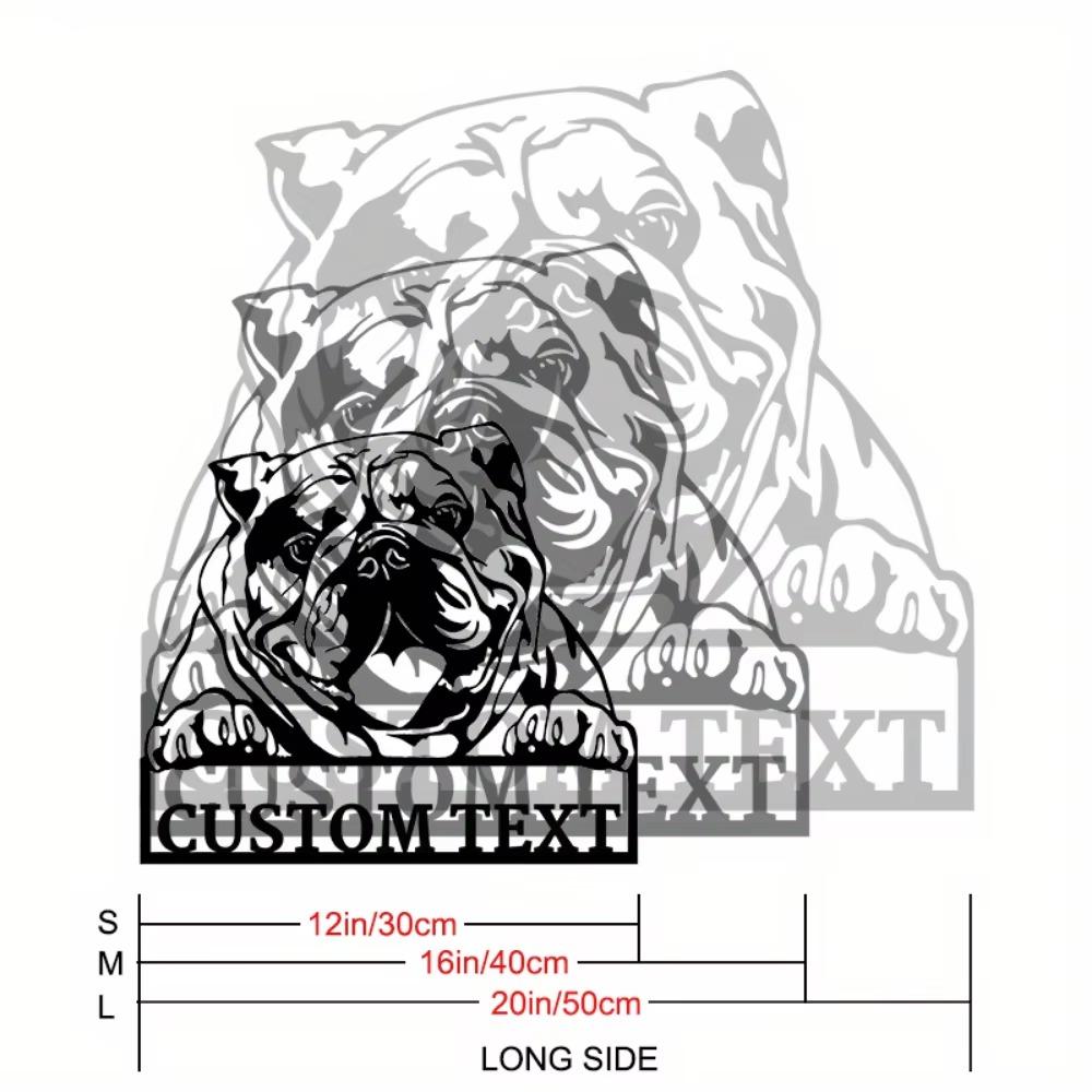 Custom Metal Wall Art American Bulldog Sculpture Indoor Hanging Decor Dog Lover Gift