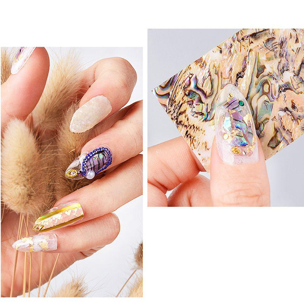 Abalone Shell Slice Nail Art Decoration 3D Nail Sticker Gradient Mermaid Flakes DIY Nail Decals