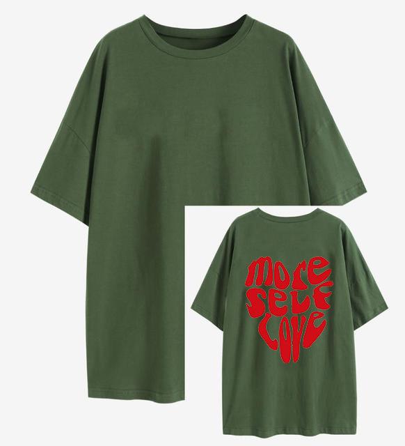 Весна и лето принтованный круглый вырез короткий рукав свободная футболка топ женский 3XL — фото 11