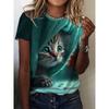 Tshirt Cartoon Lovely Animal Cat Pretty 3d Print T-shirt Women Fashion Short Sleeve Casual Tops Tees Female Clothing
